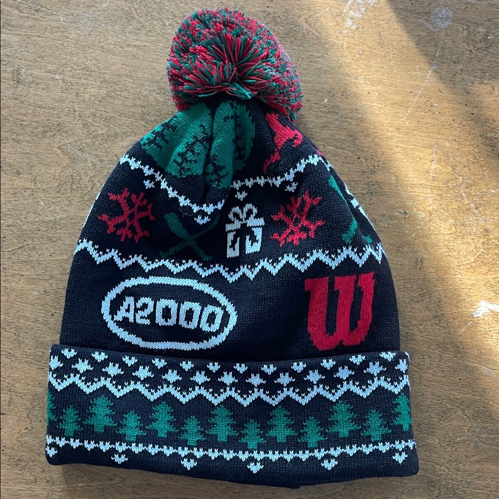 Wilson A200 Festive Knit Beanie with Pom